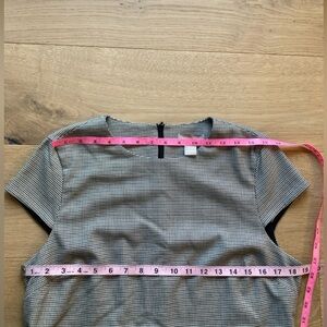 H&M Black & Tan Tailored Checked Midi Dress